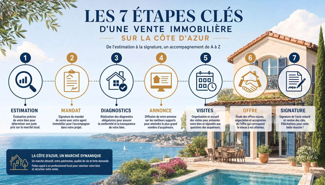 Vendre son bien sur la Côte d’Azur : les 7 étapes clés, de l’estimation à la signature