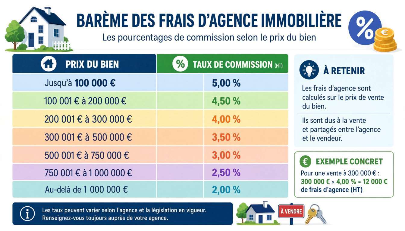 Frais d'agence immobilière : combien coûte une vente accompagnée