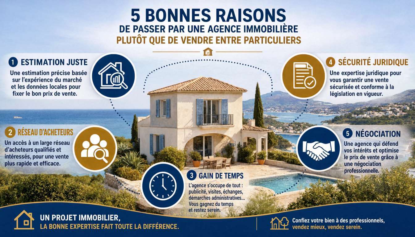 Quelles sont les 5 raisons de passer par une agence plutôt que de vendre entre particuliers sur la Côte d’Azur