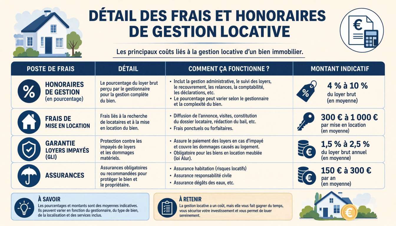 Frais et honoraires de gestion locative : combien ça coûte réellement